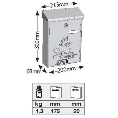 Γραμματοκιβώτιο Λευκό Χάλκινο 311 