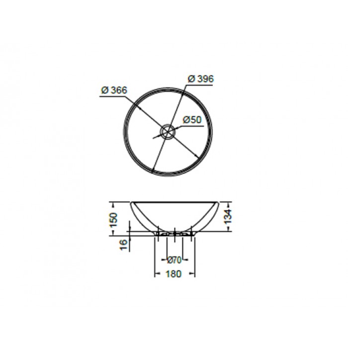 Νιπτήρας Sfera Φ39,5 Scarabeo White 8009-300