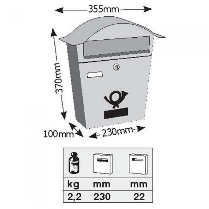 Γραμματοκιβώτιο Λευκό Βιέννη 5001