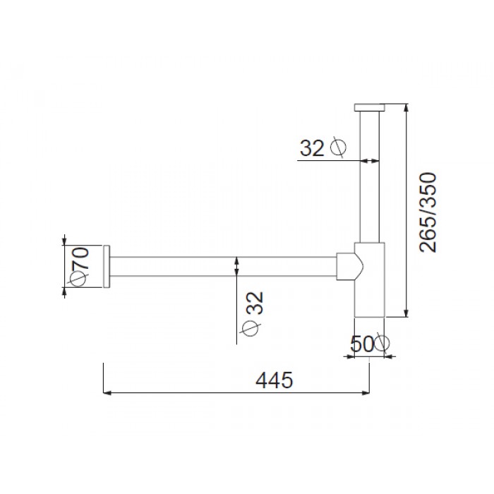Σιφώνι νιπτήρος Eurorama R0262-100 Χρώμιο