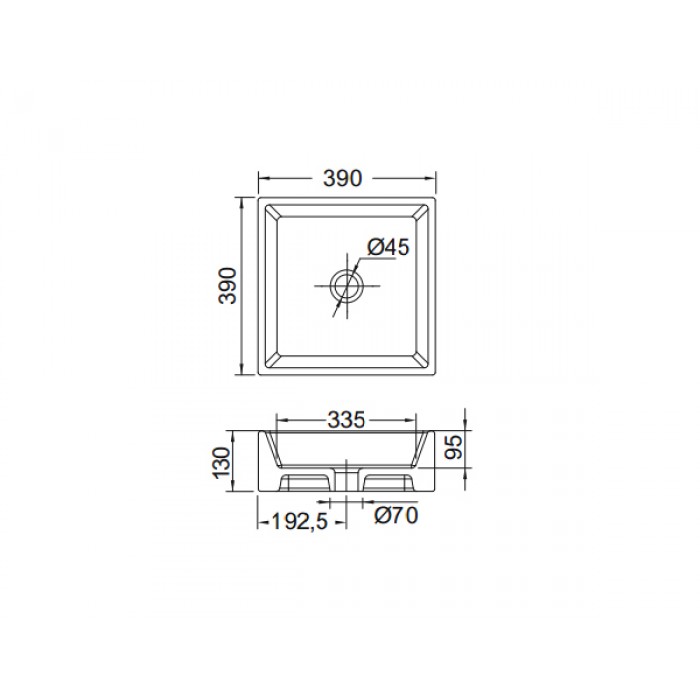 Νιπτήρας Teorema/40 39x39 Scarabeo White 8031/40-300