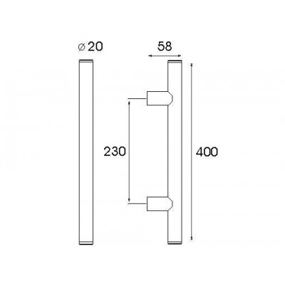 Λαβές εξώπορτας (2 Τεμάχια) Convex σειρά 641 σε Ματ Νίκελ-Ανοξείδωτο