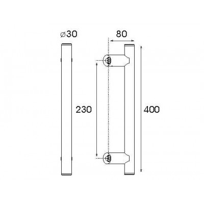 Λαβή εξώπορτας (1 Τεμάχιο) Convex σειρά 475S σε Ματ Νίκελ-Ανοξείδωτο
