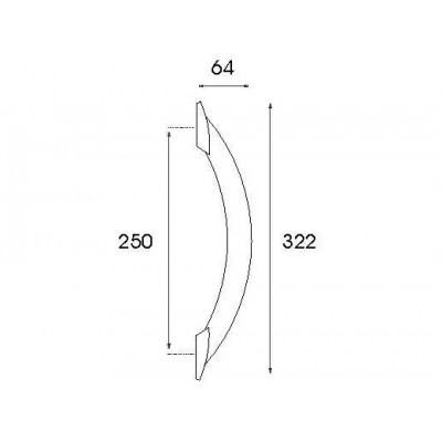 Λαβή εξώπορτας (1 Τεμάχιο) Convex σειρά 451 σε Ματ Νίκελ-Ανοξείδωτο