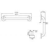 Λαβή Τοίχου 54 Cm Αμέα Inox Mat Ponte Giulio G56-JAS-03