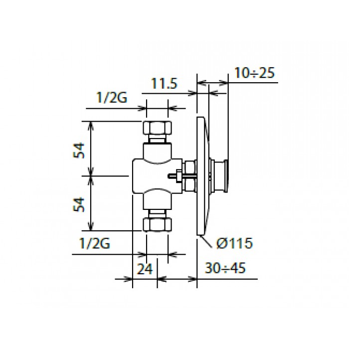 Εντοιχιζόμενος διακόπτης ντουζιέρας La torre 410/SH-100