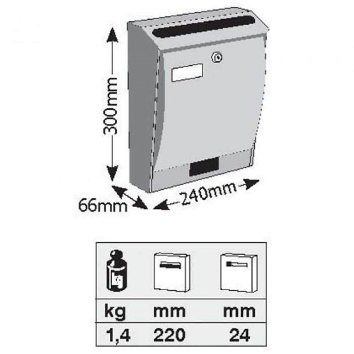 Γραμματοκιβώτιο Ανοξείδωτο Βόννη 308