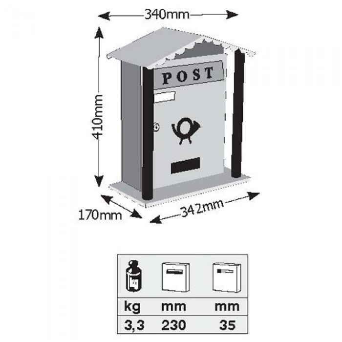 Γραμματοκιβώτιο Κυπαρισσί Μονακό 7007 