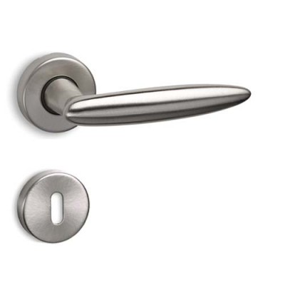 Πόμολα πόρτας χειρολαβή με ροζέτα C185 νίκελ ματ