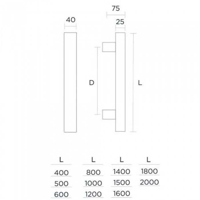 Λαβές εξώπορτας (2 Τεμάχια) Convex σειρά 1031 από αλουμίνιο σε χρώμα Φυσικής Ανοδίωσης