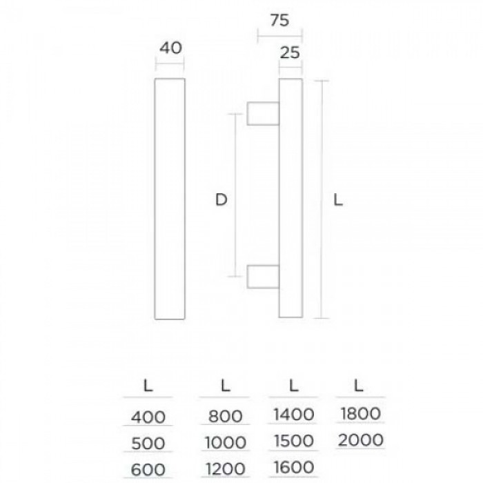 Λαβές εξώπορτας (2 Τεμάχια) Convex σειρά 1031 σε Ματ Μαύρο