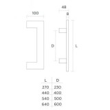 Λαβή εξώπορτας (1 Τεμάχιο) Convex σειρά 917 σε Ματ Νίκελ-Ανοξείδωτο