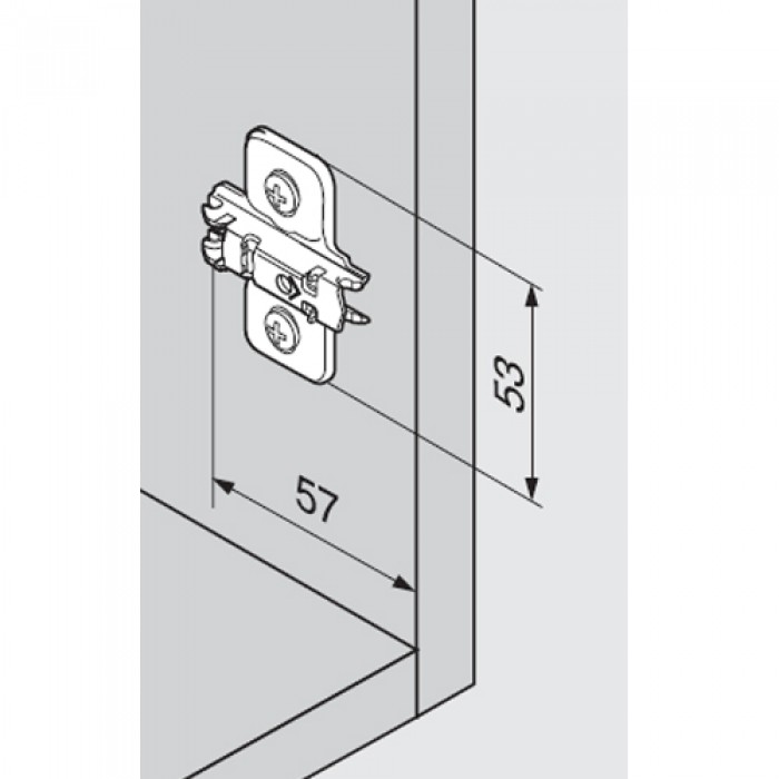 Μεντεσές BLUM CLIP TOP Βιδωτός 170° Ευρυγώνιος με ελατήριο και πάτημα 16mm και τακάκι σταυρό Βιδωτό επινικελωμένος 71T6550