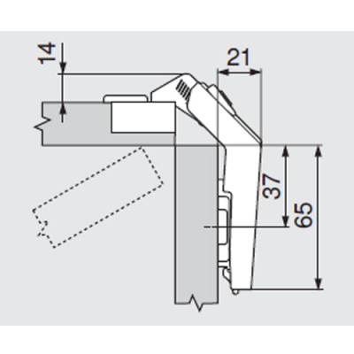 Μεντεσές BLUM CLIP TOP αντί μέτρου 60° απλός βιδωτός