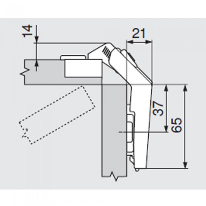 Μεντεσές BLUM CLIP TOP αντί μέτρου 60° απλός βιδωτός