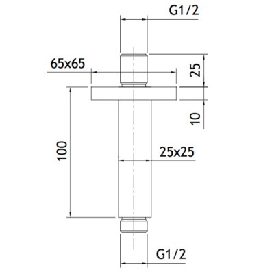 Μπράτσο οροφής Square για κεφαλή ντους C21000