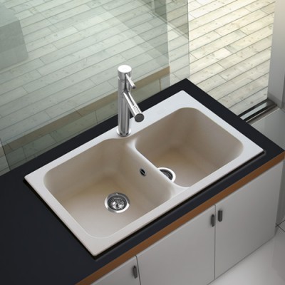 Νεροχύτης Συνθετικός Duralit KZ200-420 (83x50) Negro Grafito Ένθετος Germany