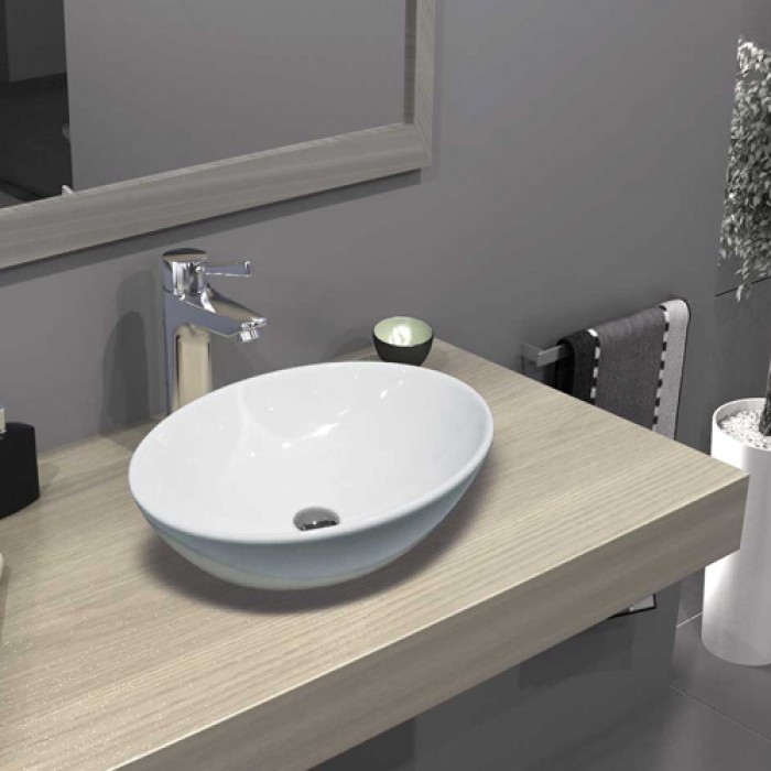 Νιπτήρας μπάνιου 55x41cm Λευκό Serel CH33-300