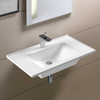 Νιπτήρας μπάνιου Slim 80x46 (1 Οπή) Serel White 3035-300