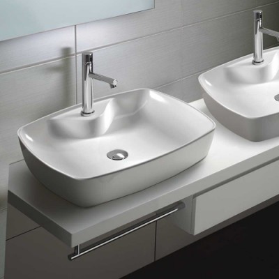 Νιπτήρας μπάνιου 60x44cm σε λευκό χρώμα Serel 509-1634-300