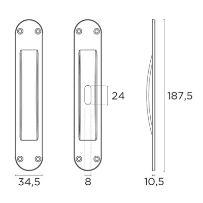 Χούφτα Convex με οπή σειρά 101 Ματ Νίκελ