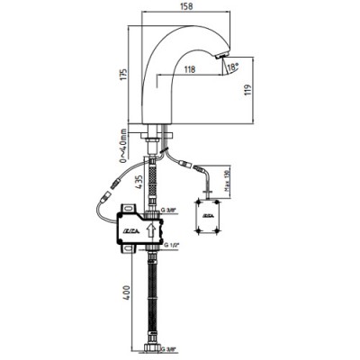 Μπαταρία νιπτήρος με φωτοκύτταρο Serel E.C.A 102108770