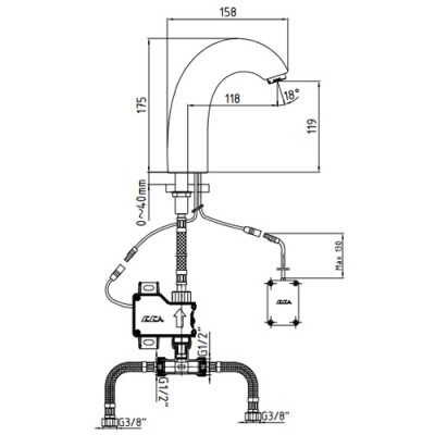 Μπαταρία νιπτήρος με φωτοκύτταρο Serel E.C.A 102108774