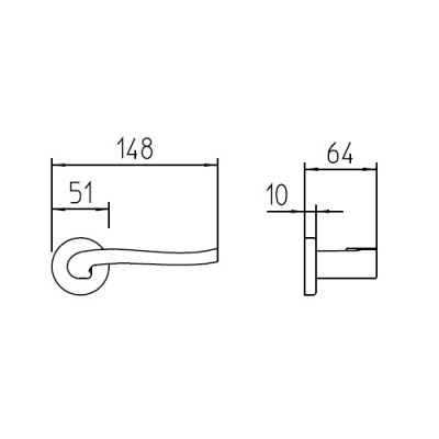 Πόμολα πόρτας MANDELLI χειρολαβή με ροζέτα σειρά 1071