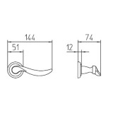 Πόμολα πόρτας MANDELLI χειρολαβή με ροζέτα σειρά 1211 όρο ματ