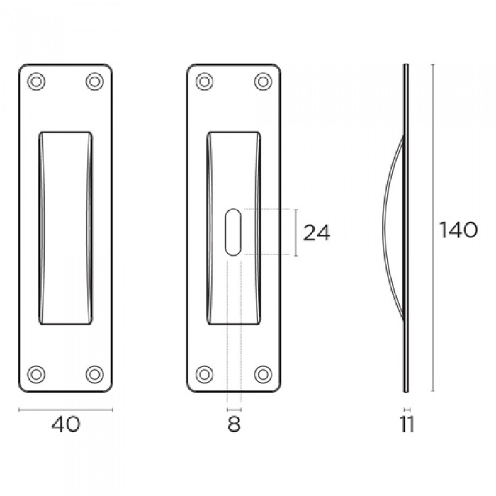 Χούφτα Convex με οπή σειρά 155 Ματ Όρο