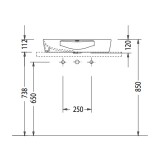 Νιπτήρας μπάνιου 60x44cm σε λευκό χρώμα Serel 509-1634-300