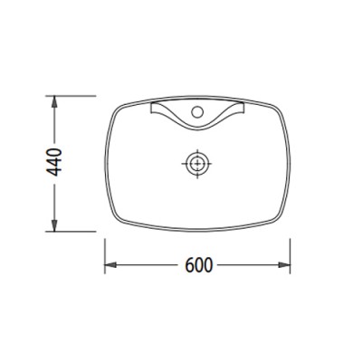 Νιπτήρας μπάνιου 60x44cm σε λευκό χρώμα Serel 509-1634-300