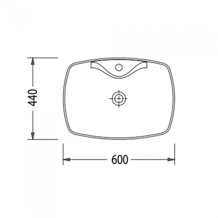 Νιπτήρας μπάνιου 60x44cm σε λευκό χρώμα Serel 509-1634-300