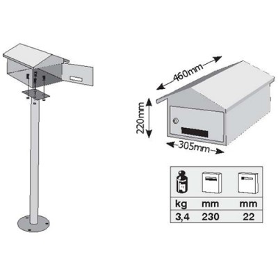 Γραμματοκιβώτιο Λευκό Κοπεγχάγη 170