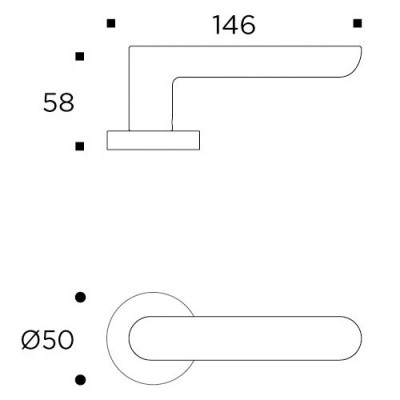 Πόμολα πόρτας CMD 103 χειρολαβή με ροζέτα σε Νίκελ Ματ