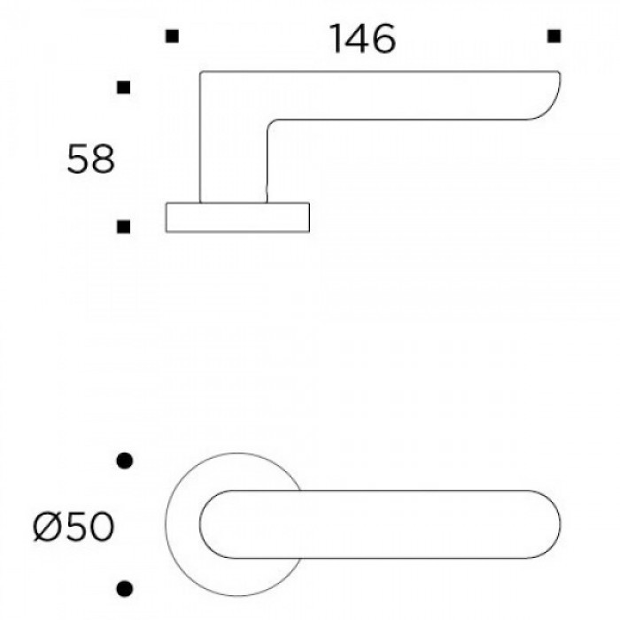 Πόμολα πόρτας CMD 103 χειρολαβή με ροζέτα σε Χρώμιο
