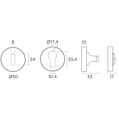 Ροζέτα Convex Εξώπορτας 2015 σε Ματ Άσπρο
