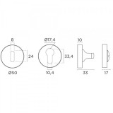 Ροζέτα Convex με κλείστρο ασφαλείας 2015 σε Ματ Αντικέ