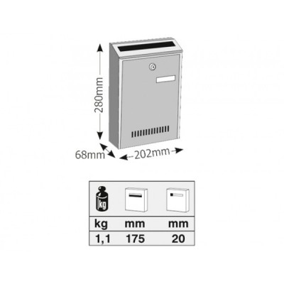 Γραμματοκιβώτιο Πολυκατοικίας 203 Λευκό Μαδρίτη