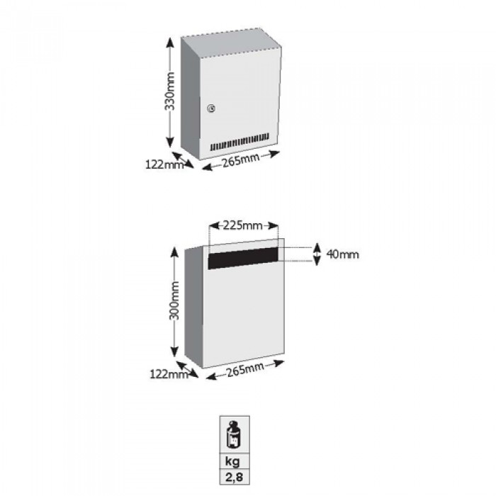 Γραμματοκιβώτιο Λευκό Μιλάνο 206