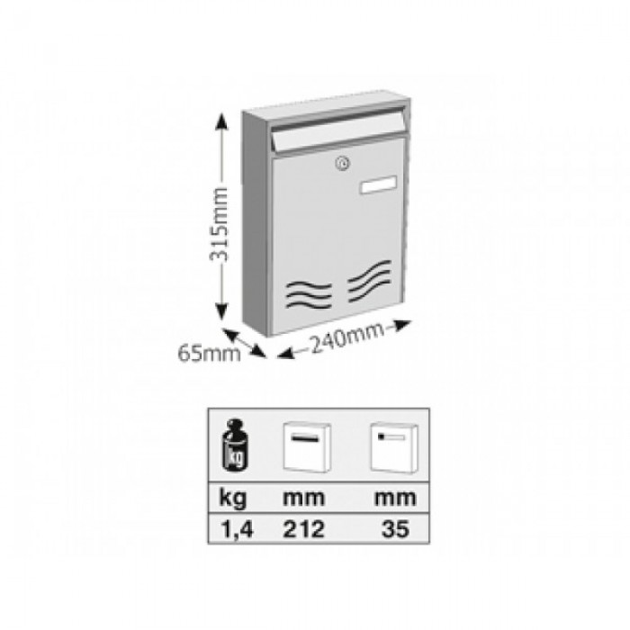 Γραμματοκιβώτιο Πολυκατοικίας 207 ΧΑΓΗ σε Μαύρο