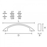 Λαβές επίπλων Convex σειρά 219 σε Όρο Ματ