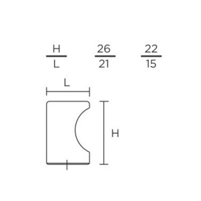Πόμολα επίπλων Convex 222 σε Ματ Νίκελ