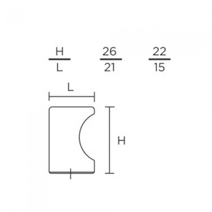 Πόμολα επίπλων Convex 222 σε Ματ Νίκελ