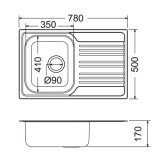 Ανοξείδωτος νεροχύτης Valley 25100-110 (78x50)
