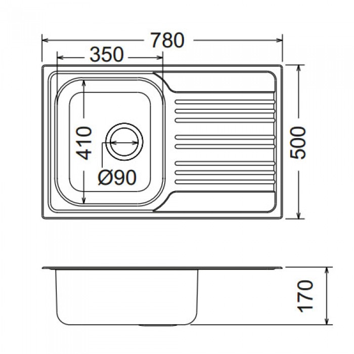 Ανοξείδωτος νεροχύτης Valley 25100-110 (78x50)