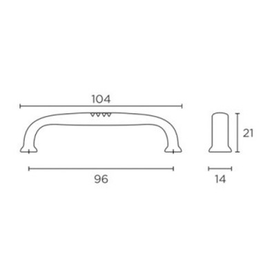 Λαβές επίπλων Convex σειρά 259 σε Φυσικό Σίδηρο