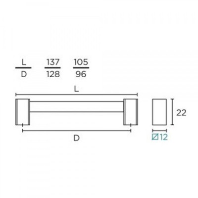 Λαβές επίπλων Convex Σειρά 263 96mm σε ματ όρο