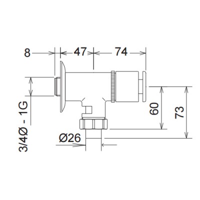 Εξωτερικό φλουσόμετρο λεκάνης 3/4'' La Torre Chrome 310/3-100
