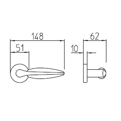 Πόμολα πόρτας MANDELLI χειρολαβή με ροζέτα σειρά 3121